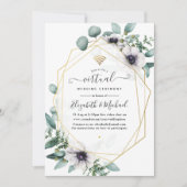 Invitation Mariage virtuel géométrique Eucalyptus Anemone (Devant)