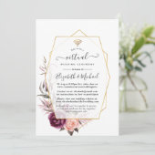 Invitation Mariage virtuel géométrique Plum et Flush (Debout devant)