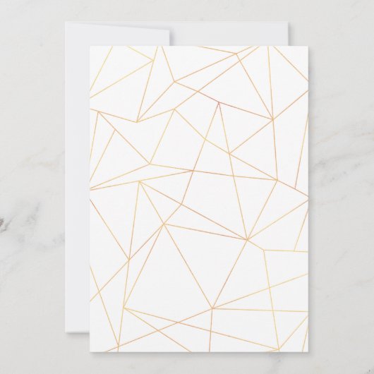 Invitation Mariage virtuel géométrique simple or (Dos)