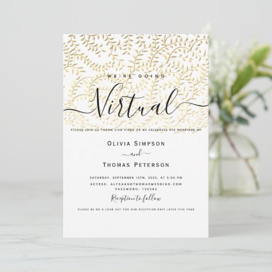 Invitation Mariage virtuel Gold (Debout devant)