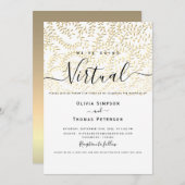 Invitation Mariage virtuel Gold (Devant / Derrière)