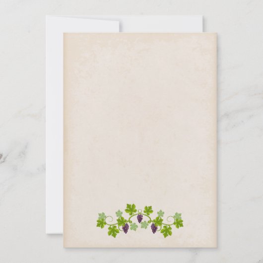 Invitation Mariage virtuel Grapevine (Dos)