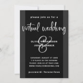 Invitation Mariage virtuel moderne| Noir et blanc de charbon  (Devant)