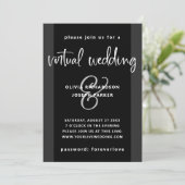 Invitation Mariage virtuel moderne| Noir et blanc de charbon  (Debout devant)