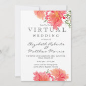 Invitation Mariage virtuel Pink and Coral Dahlias (Devant)