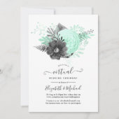 Invitation Mariage virtuel rustique de la menthe et du charbo (Devant)