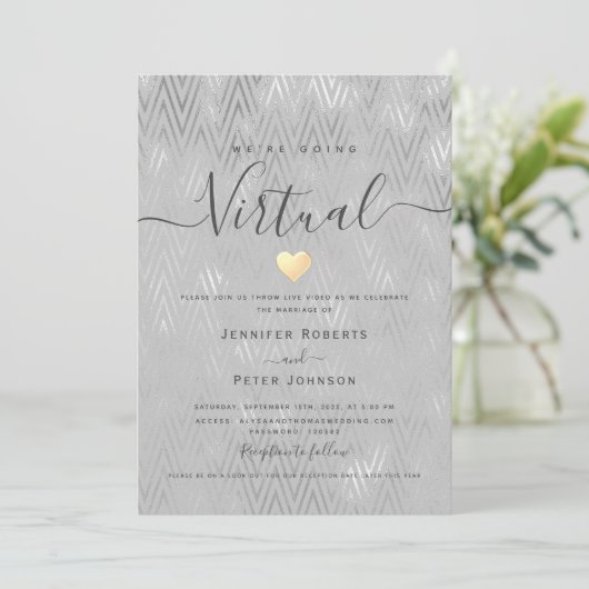 Invitation Mariage virtuel Silver (Debout devant)