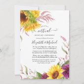 Invitation Mariage virtuel Sunflower Online (Devant)