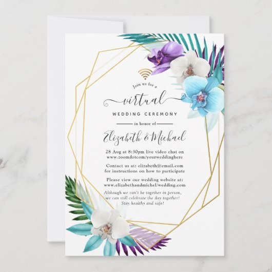 Invitation Mariage virtuel Tropical Geometry Online (Devant)