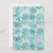 Invitation Mariage virtuel Turquoise, Noir et Argent (Dos)