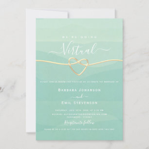 Invitation Mariage virtuel vert