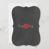 Invitation Mariage virtuel Wild Red Roses Chalkboard (Dos)