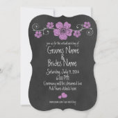 Invitation Mariage virtuel Wild Rose Roses Chalkboard (Devant)