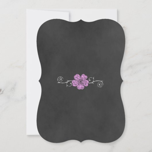 Invitation Mariage virtuel Wild Rose Roses Chalkboard (Dos)
