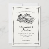 Invitation Mariage viticole à la mode noir et blanc (Devant)