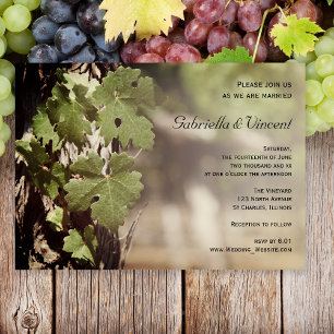 Invitation Mariage viticole Feuille naturel