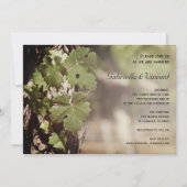 Invitation Mariage viticole Feuille naturel (Devant)