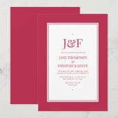 Invitation Mariage Viva Magenta (Devant / Derrière)