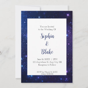 Invitation Mariage Vivant Céleste Nuit Étoilée