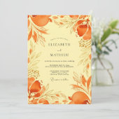 Invitation Mariage Vivant Méditerranéen Orange (Debout devant)