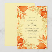 Invitation Mariage Vivant Méditerranéen Orange (Devant / Derrière)
