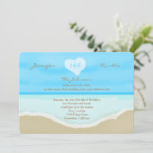 Invitation Mariage Vow Renewal Aquarelle Plage Bleu (Debout devant)