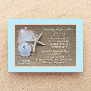 Invitation Mariage Vow Renewal Beach Burlap Look