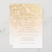 Invitation Mariage Vow Renewal Gold Bokeh Sparkle Lights (Devant / Derrière)