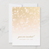 Invitation Mariage Vow Renewal Gold Bokeh Sparkle Lights (Dos)