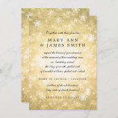 Invitation Mariage Vow Renewal Gold Winter Wonderland Sparkle (Devant / Derrière)