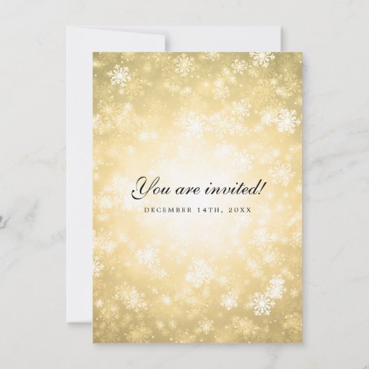 Invitation Mariage Vow Renewal Gold Winter Wonderland Sparkle (Dos)