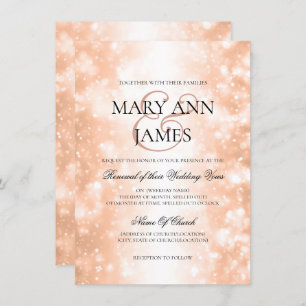 Invitation Mariage Vow Renewal Rose Gold Shimmer