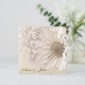 Invitation Mariage Vow Renewal Sepia Daisy (Debout devant)