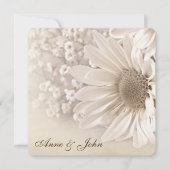 Invitation Mariage Vow Renewal Sepia Daisy (Devant)