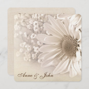 Invitation Mariage Vow Renewal Sepia Daisy