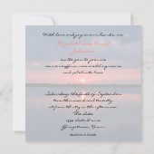 Invitation Mariage Vow Renouveau coucher dans le coeur sur no (Dos)
