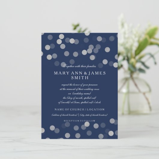 Invitation Mariage Vow Renouvel Sliver Parties scintillant Ma (Debout devant)