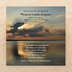 Invitation Mariage Vow Renouvellement coucher de soleil sur l
