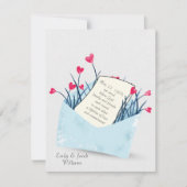 Invitation Mariage Vow Renouvellement fleurs du coeur (Devant)