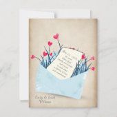 Invitation Mariage Vow Renouvellement fleurs du coeur (Devant)