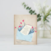 Invitation Mariage Vow Renouvellement fleurs du coeur (Debout devant)