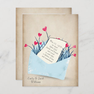 Invitation Mariage Vow Renouvellement fleurs du coeur