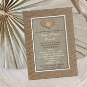 Invitation Mariage Vow Renouvellement Forme de Burlap rustiqu