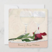 Invitation Mariage Vow Renouvellement Rose et vin (Devant)