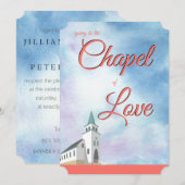 Invitation Mariage Vows Coral Chapelle de l'Amour Vivre (Devant / Derrière)