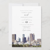 Invitation Mariage Watercolor Atlanta Georgia Skyline (Devant)
