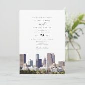 Invitation Mariage Watercolor Atlanta Georgia Skyline (Debout devant)