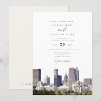 Mariage Watercolor Atlanta Georgia Skyline