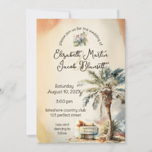 Invitation Mariage Watercolor Beach