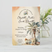 Invitation Mariage Watercolor Beach (Debout devant)
